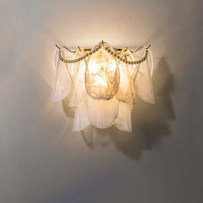 French Luxury Glass Brass 3-Light Wall Sconce Lamp