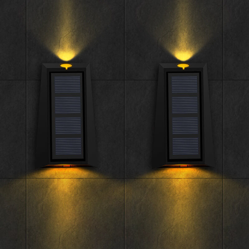 Einfache Trapez-Solar-RGB-Patio-LED-Wandleuchte für den Außenbereich