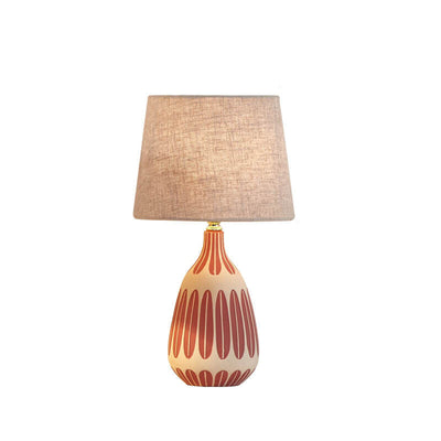 Nordic Vertical Pattern Ceramic Fabric 1-Light Table Lamp