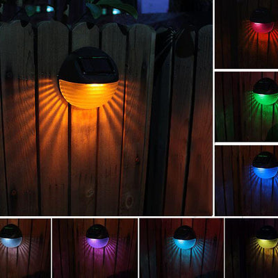 Solar Half Round 6 LED Outdoor Patio Fence Wall Sconce Lamp