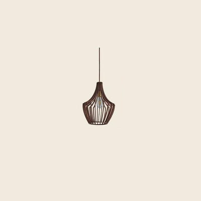 Nordic Vintage Basswood Oval Geometrie 1-Licht Pendelleuchte 