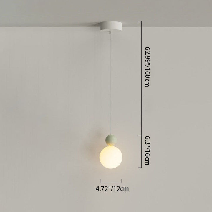 Contemporary Nordic PE Globe Ball Iron 1-Light Pendant Light For Bedroom