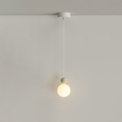 Zeitgenössische nordische PE-Globus-Ball-Eisen-1-Licht-Pendelleuchte für das Schlafzimmer 
