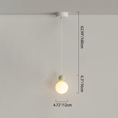 Zeitgenössische nordische PE-Globus-Ball-Eisen-1-Licht-Pendelleuchte für das Schlafzimmer 