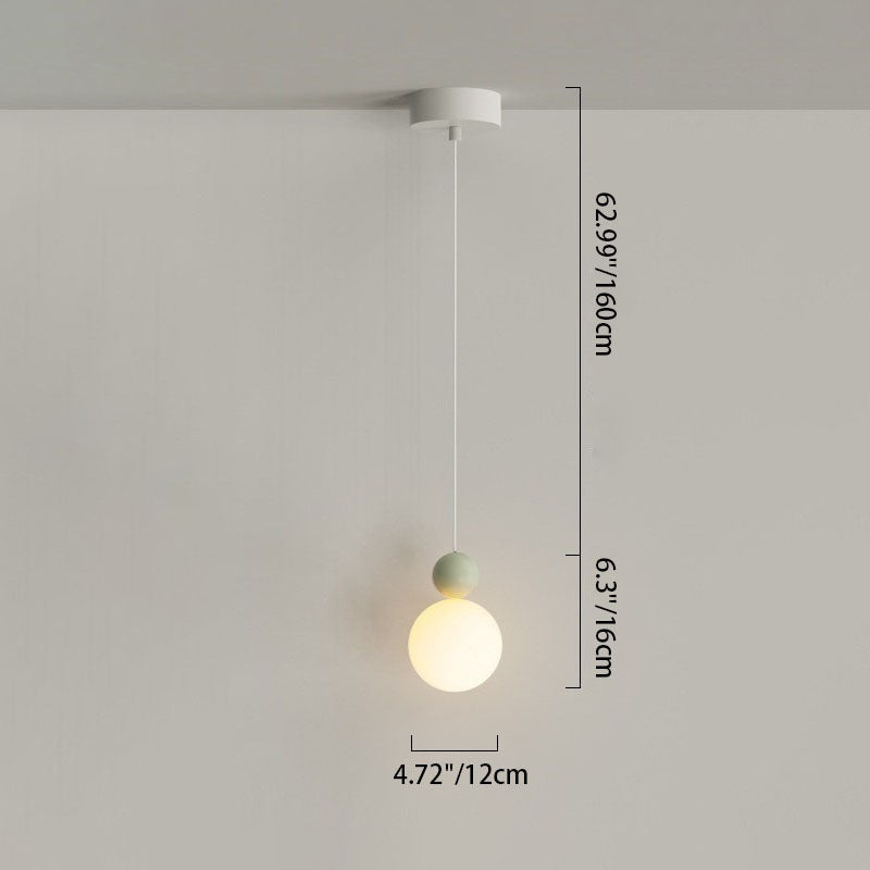 Zeitgenössische nordische PE-Globus-Ball-Eisen-1-Licht-Pendelleuchte für das Schlafzimmer 