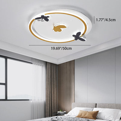 Modern Minimalist Round Square Iron Aluminum Acrylic LED Flush Mount Ceiling Light For Living Room