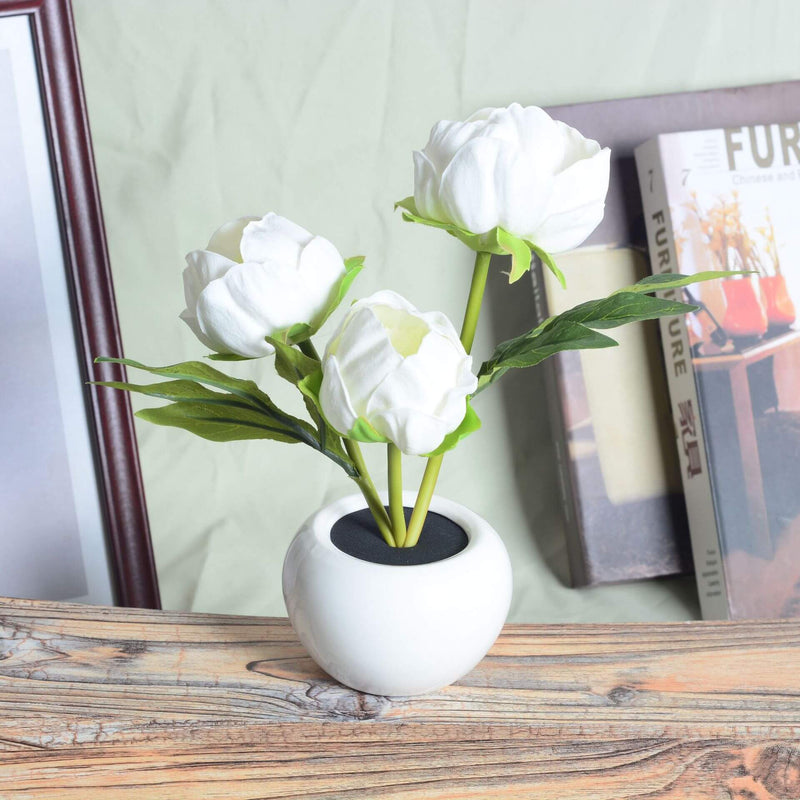 Lámpara de mesa LED de simulación creativa moderna Tulipán Peonía 