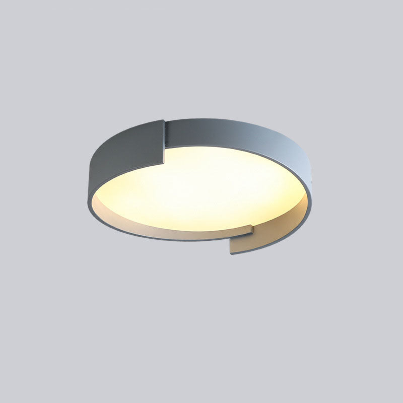 Nordic Simplicity Round Geometric Edge LED Flush Mount Ceiling Light