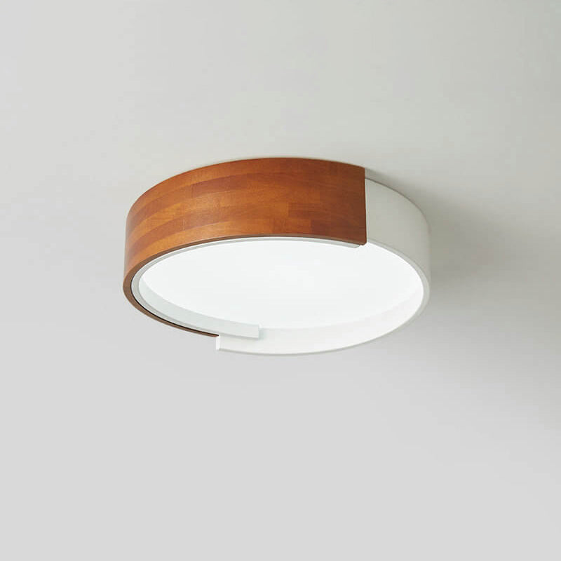 Luz de montaje empotrado LED redonda de madera creativa nórdica 