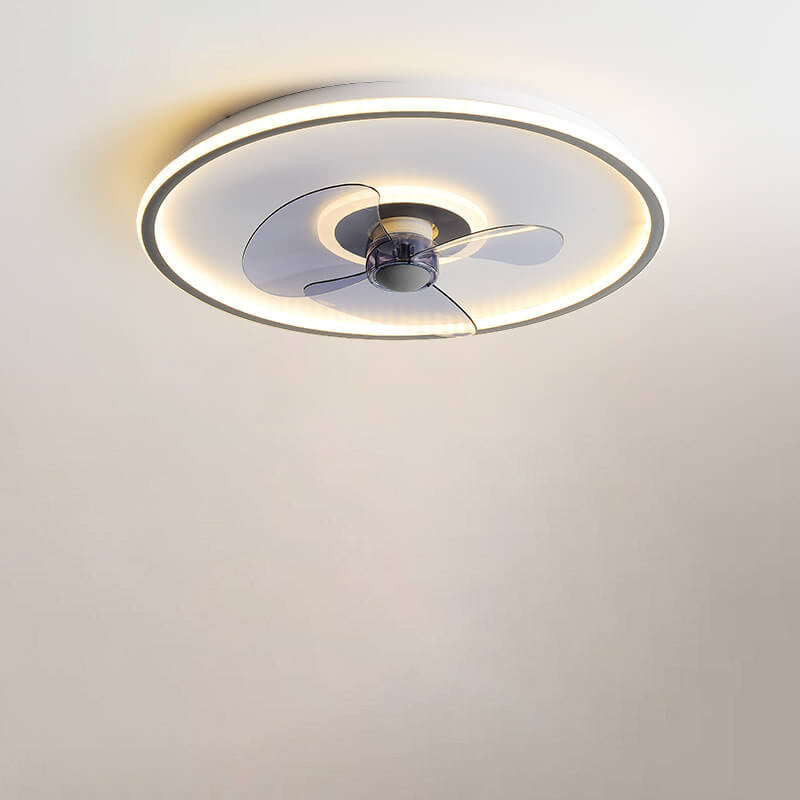 Modern Acrylic Round Minimalistic LED Flush Mount Fan Light