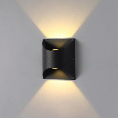 Moderne, minimalistische, einfarbige, quadratische, wasserdichte LED-Wandleuchte aus Aluminium für den Außenbereich 