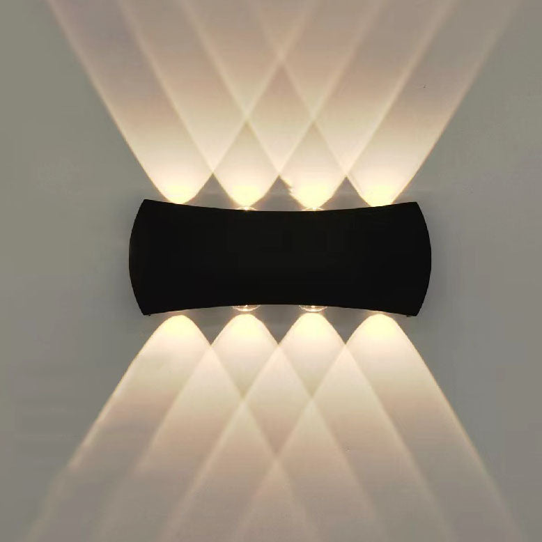 Simple Creative Arc Rectangular LED Outdoor Waterproof Wall Sconce Lamp