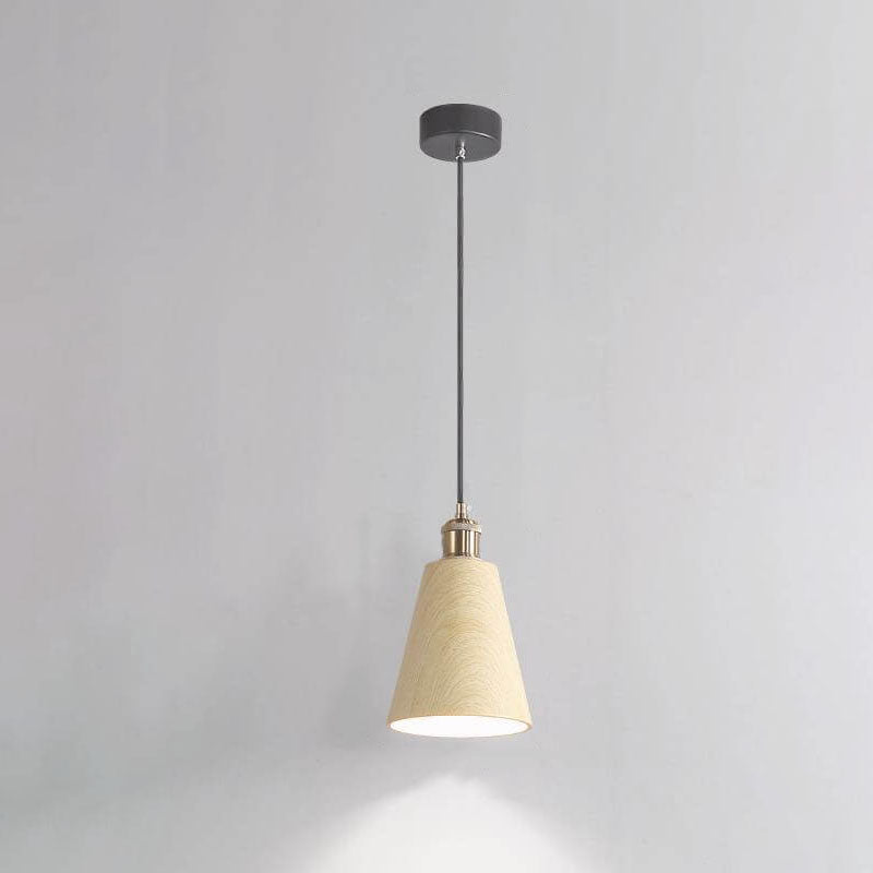 Modern Minimalist Wabi-Sabi Log Round Mouth 1-Light Pendant Light