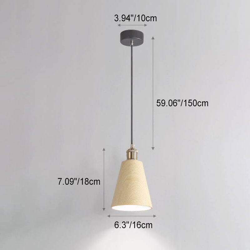 Modern Minimalist Wabi-Sabi Log Round Mouth 1-Light Pendant Light