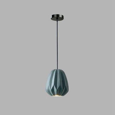 Nordic Macaron Texture Oval Resin 1-Light Pendant Light