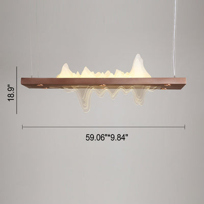 Moderner chinesischer Acryl-Landschaftsdesign-Insel-Licht-Zen-LED-Kronleuchter