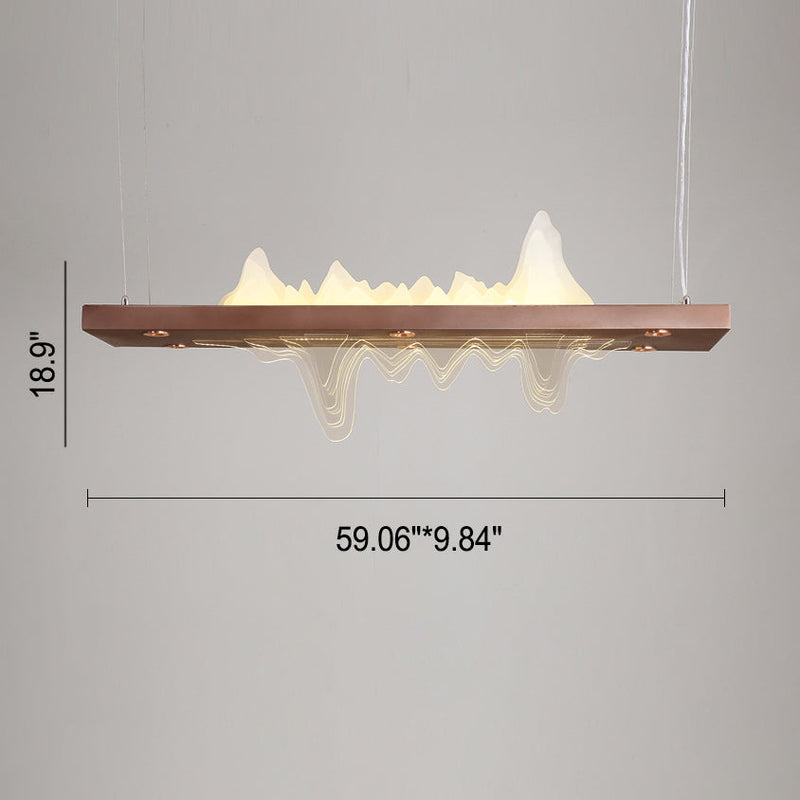 Lustre LED Zen moderne en acrylique, Design de paysage, lumière d&