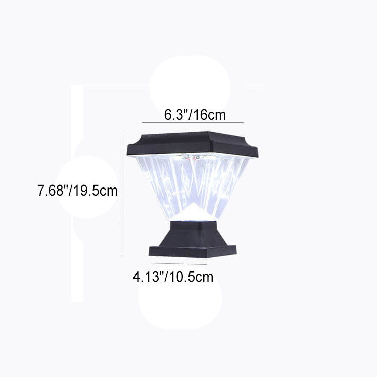 Moderne schwarze Solar-Säule aus Aluminiumguss mit Glas für den Außenbereich, wasserdicht 