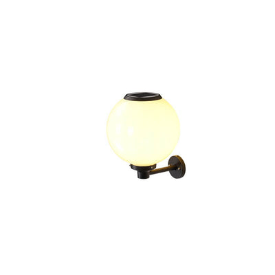 Modern Outdoor Solar Round Ball Waterproof LED Wall Sconce Lamp