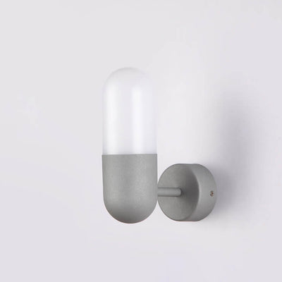 Modern Minimalist Round Column Aluminum Acrylic 1-Light Wall Sconce Lamp