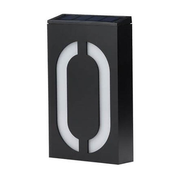 Moderne minimalistische rechteckige LED-Solar-Türschild-Wandleuchte aus ABS und PC für den Außenbereich, digitale Dekoration für Terrasse 