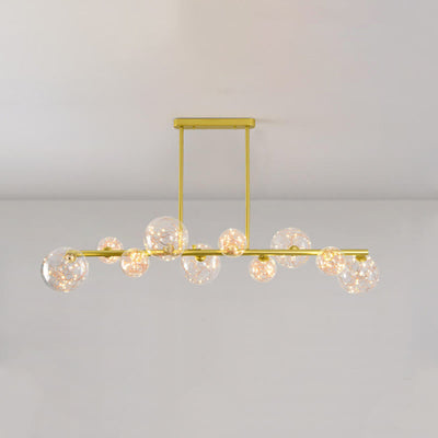 Nordic Creative Magic Bean Golden Strip Island Light 6/8/10 Light LED Chandelier