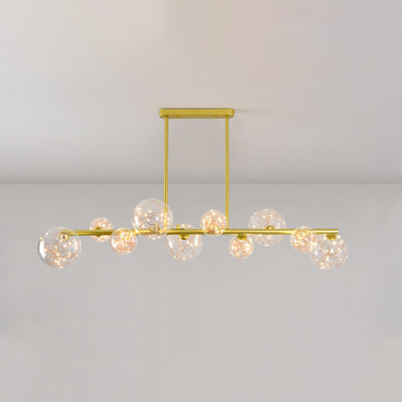 Nordic Creative Magic Bean Golden Strip Island Light 6/8/10 Light LED Kronleuchter 