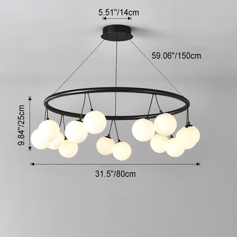 Nordic Modern Cherry Shape Iron Straight Row 8/10/14-Light Island Light Chandelier