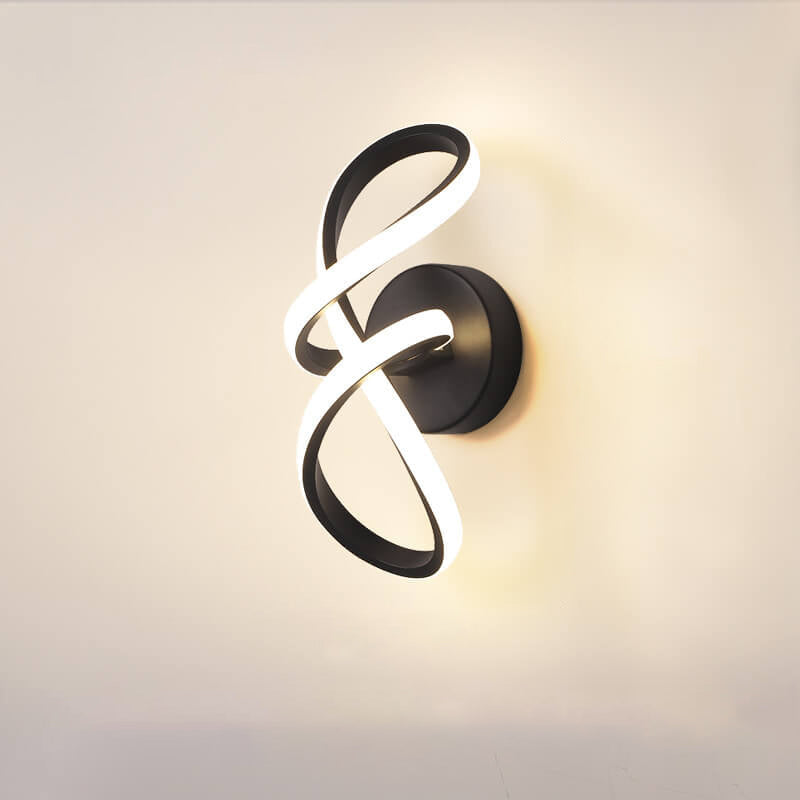 Nordic Simple Twisted Line Shape Aluminum LED Wall Sconce Lamp