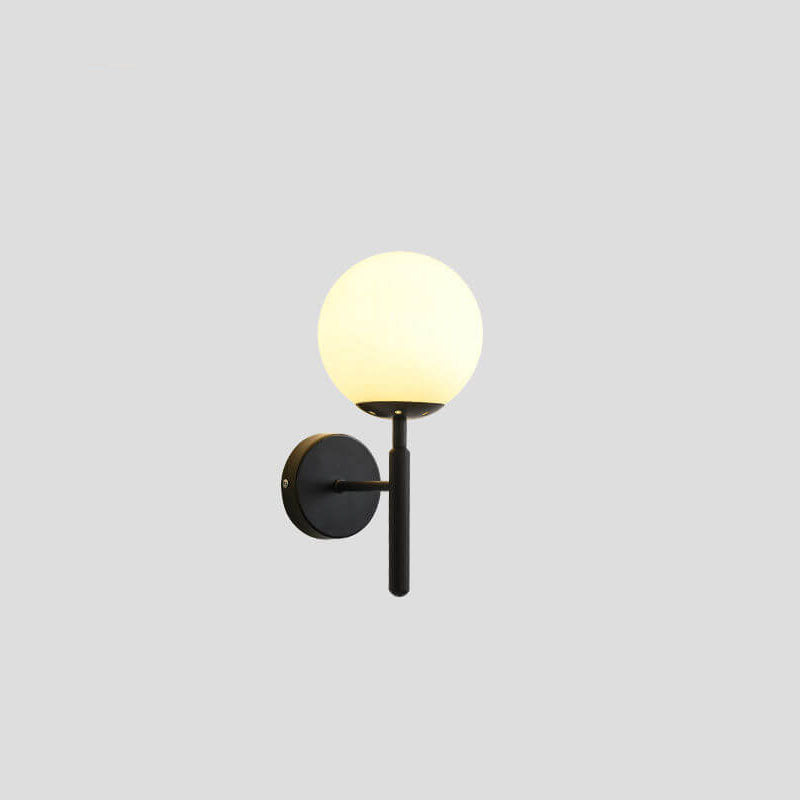 Nordic Minimalist Round Ball Iron Glass 1-Light Wall Sconce Lamp