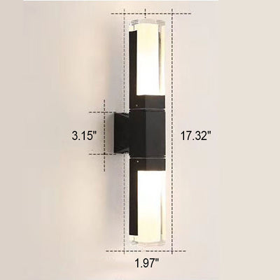 مصباح حائط LED خارجي حديث مقاوم للماء على شكل عمود مستطيل 