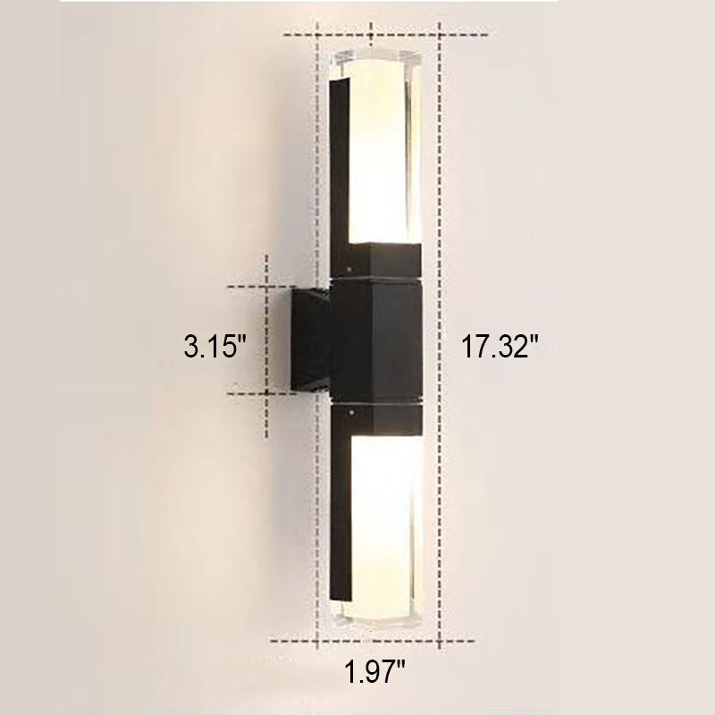 مصباح حائط LED خارجي حديث مقاوم للماء على شكل عمود مستطيل 