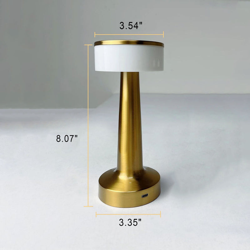 Nordic Vintage Gold Metal Column Touch LED Table Lamp