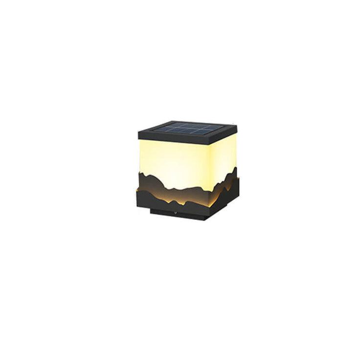 Contemporary Creative Solar Square Landscape Outdoor Waterproof Post Head Landscape Light