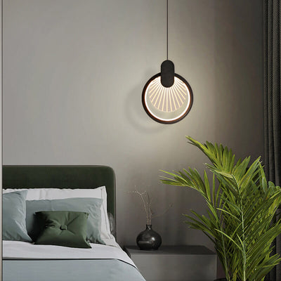 Nordic Simple Square/Round Scallop Pattern Design LED Pendant Light