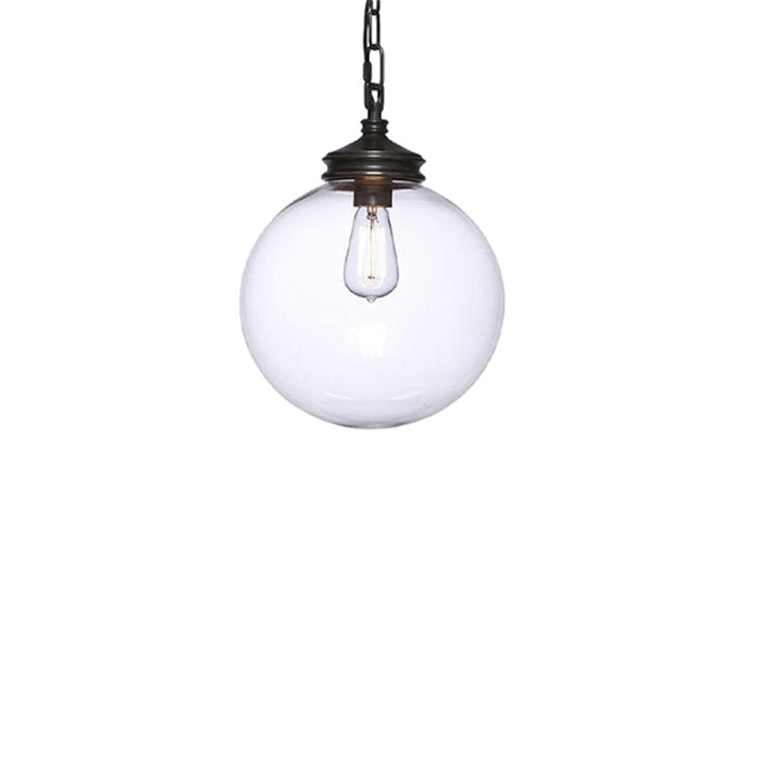 Vintage Minimalist Clear Glass Orb 1-Light Pendant Light