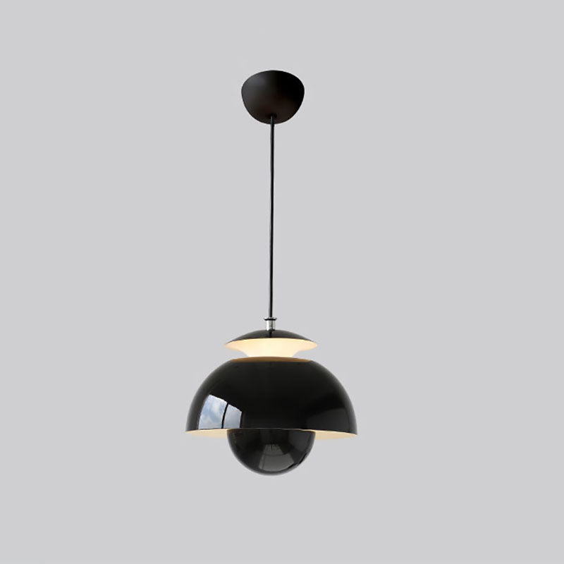 Contemporary Nordic Iron Aluminum Flower Bud Shade LED Pendant Light For Living Room