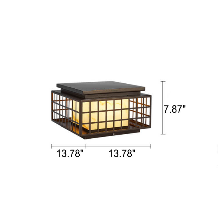 Moderne chinesische quadratische Säule im Freien wasserdichte Terrasse 1-Licht-Landschaftslicht