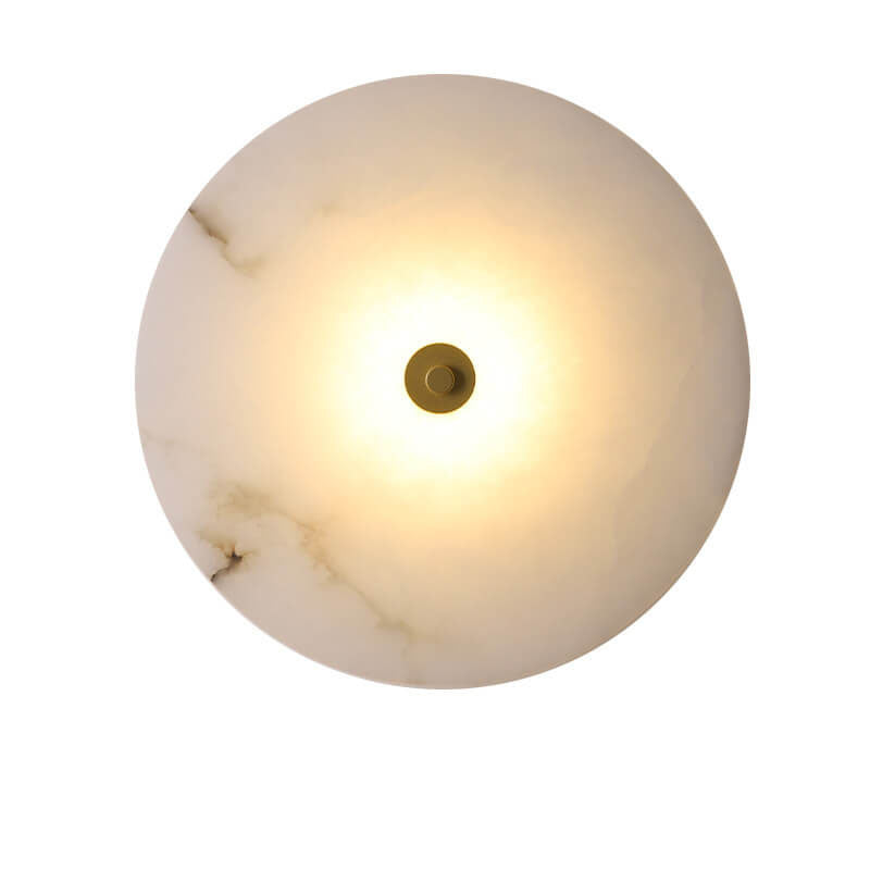 Modern Luxury Round Marble Iron LED Wall Sconce Lamp