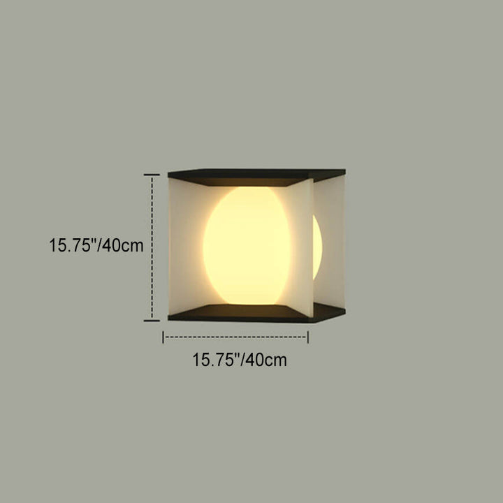Modern Simplicity Square Acrylic Ball Design Post Head LED Patio Waterproof Landscape Light For Outdoor