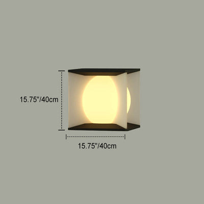 Outdoor Simple Square Acrylic Ball Design Post Head LED Patio Waterproof Landscape Light