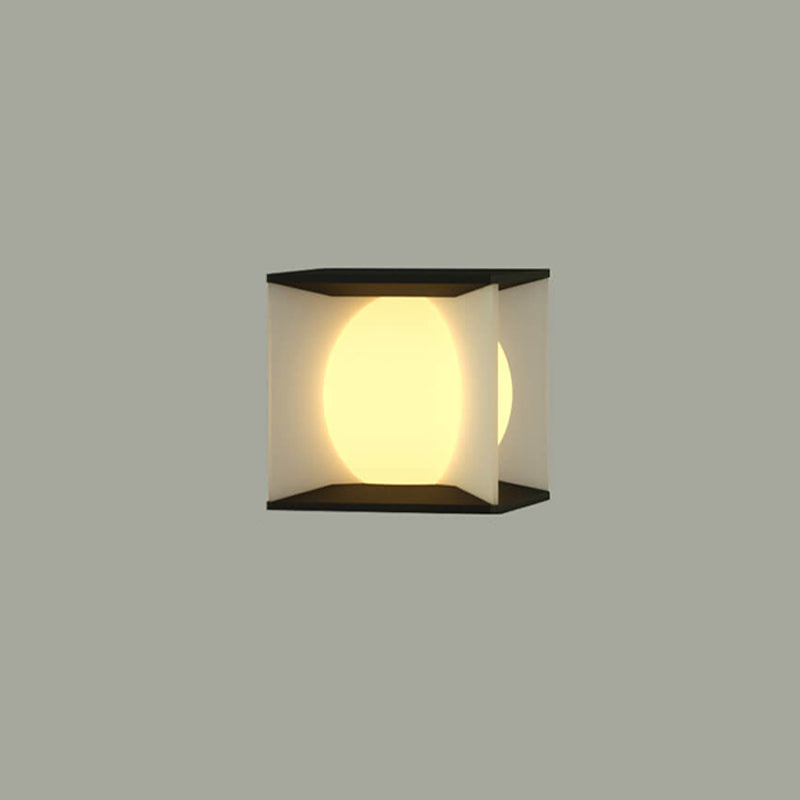 Modern Simplicity Square Acrylic Ball Design Post Head LED Patio Waterproof Landscape Light For Outdoor