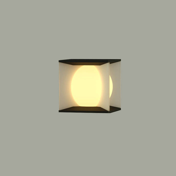 Modern Simplicity Square Acrylic Ball Design Post Head LED Patio Waterproof Landscape Light For Outdoor