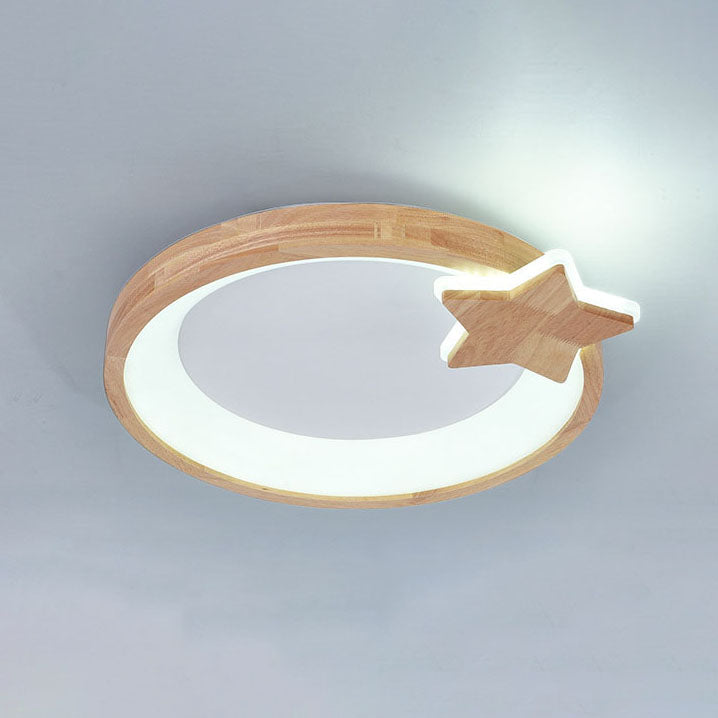 Moderne kreative Pentagramm-Rundholz-LED-Unterputzbeleuchtung aus Acryl für Kinder