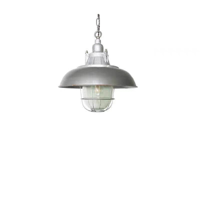 Vintage Industrial Aluminum Iron Glass Dome 1-Light Pendant Light