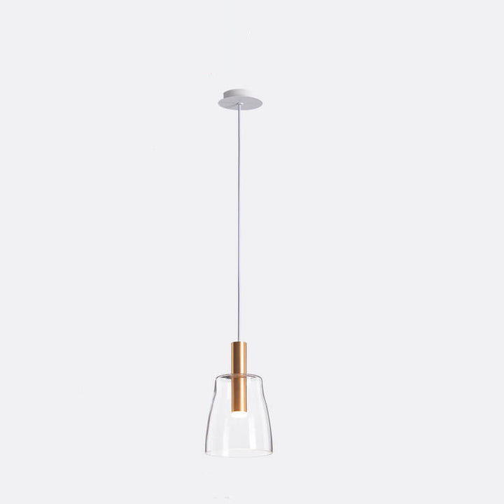 Minimalist Clear Glass Bell 1-Light LED Pendant Light