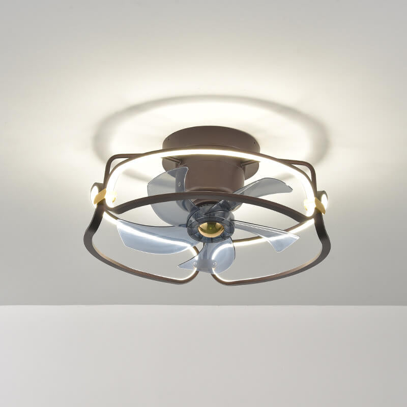 Modern PVC Acrylic Shade Optional LED Flush Mount Ceiling Fan Light
