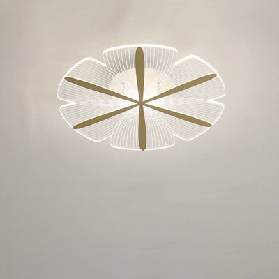 Modern Creative Clear Acrylic Round Flower LED Flush Mount Ceiling Light