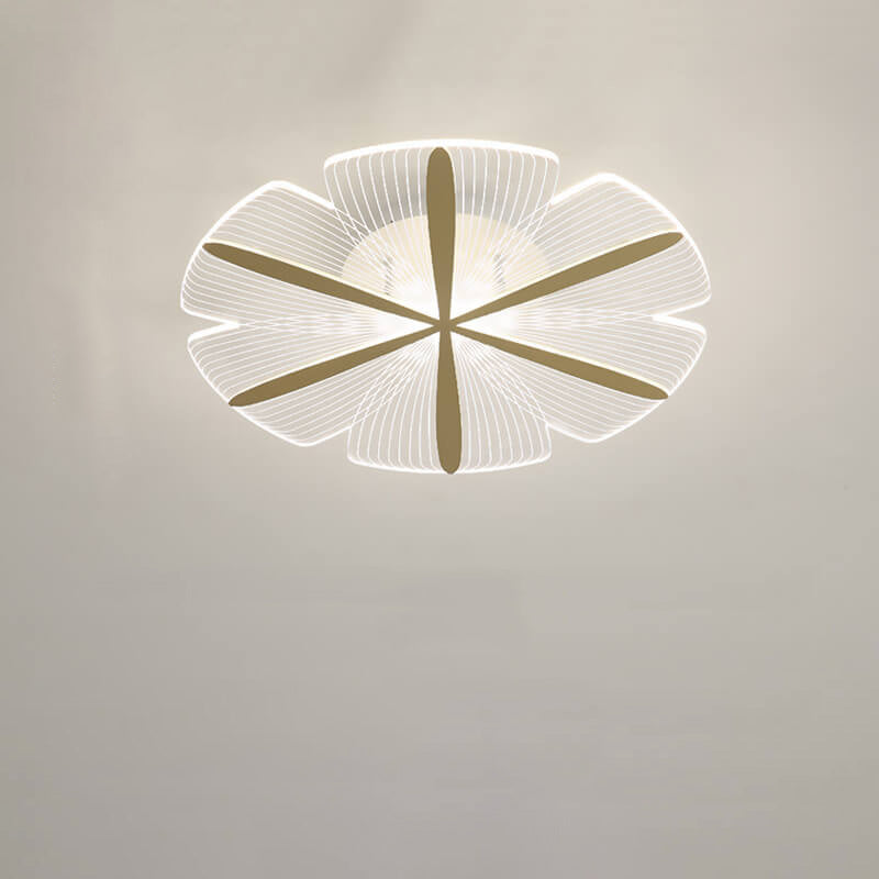 Modern Creative Clear Acrylic Round Flower LED Flush Mount Ceiling Light