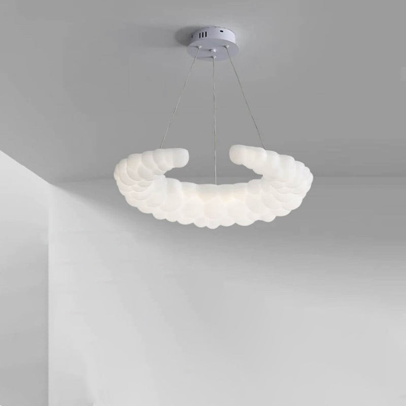 Nordic Minimalist Milk White Crescent LED Flush Mount Ceiling Light